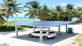 Solar photovoltaic panels connected to two sets of lead-acid batteries