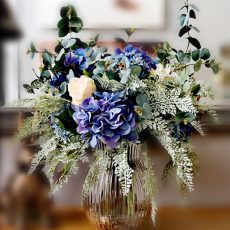 Blue Hydrangea and grey Fern